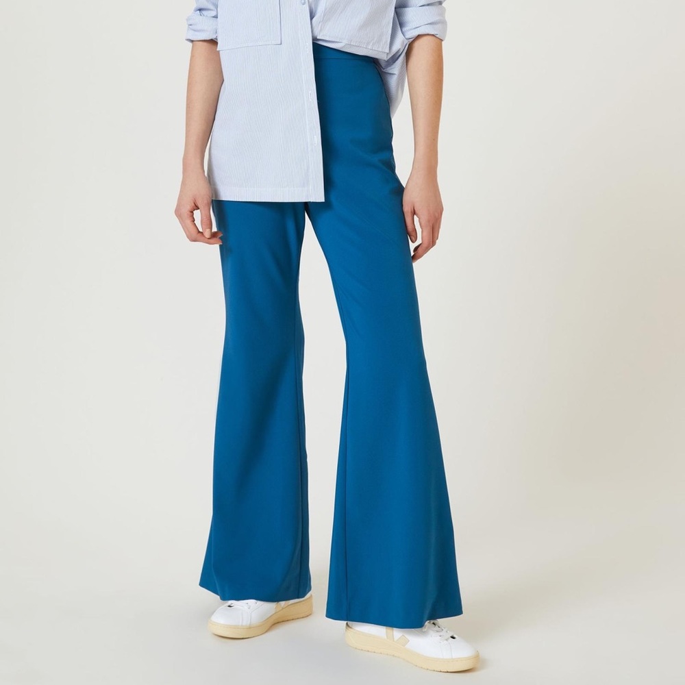 NWT Anthropologie Turqoise Blue Crepe Flair Pants